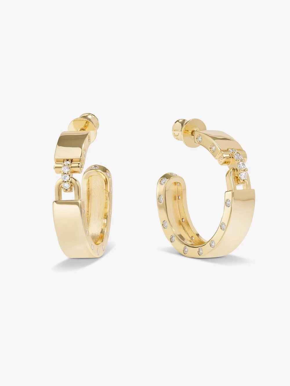 Melinda Maria Gold Hoop Earrings with Crystal Detailing